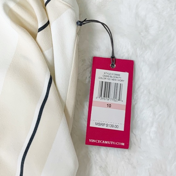 NWT Vince Camuto Side Ruch Stripe Asymmetric Dress - Picture 8 of 10